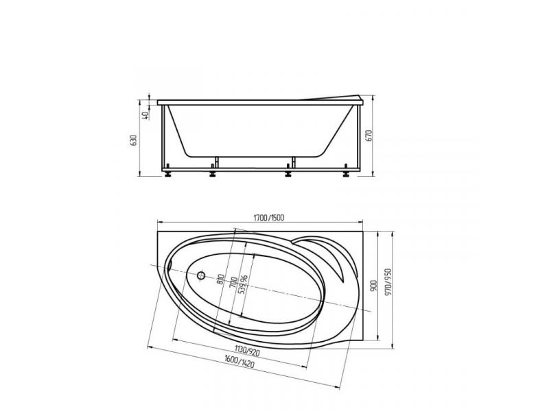 Купить Акриловая ванна Aquatek Бетта 150х95 см, левая/правая