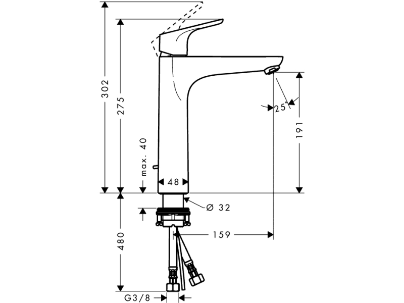 Купить Смеситель Hansgrohe Focus 31608000 для раковины Е2