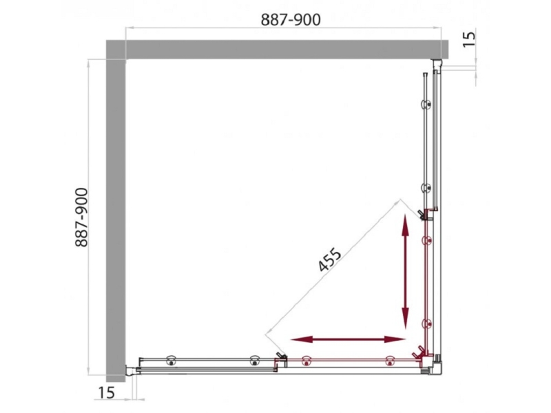 Купить Душевой уголок BelBagno UNO-195-A-2-90-C-Cr, 90 х 90 х 195 см, профиль хром, стекло прозрачное