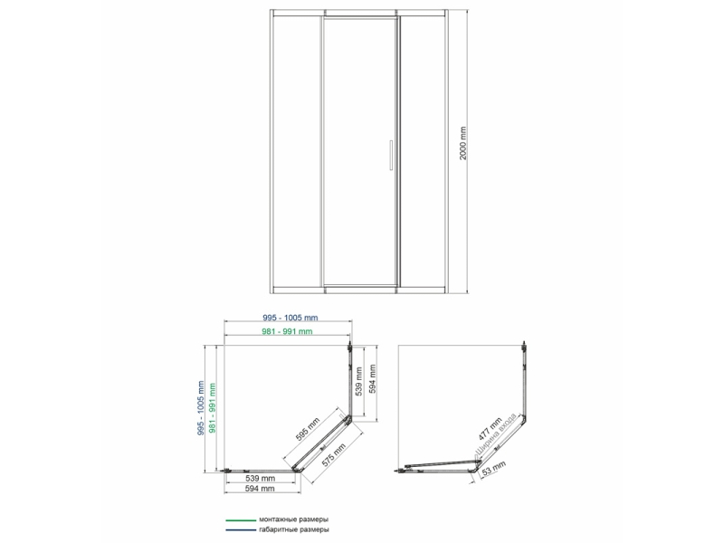 Купить Душевой уголок WasserKRAFT Naab 86S, 100 х 100 х 200 см, профиль хром, стекло прозрачное, 86S38