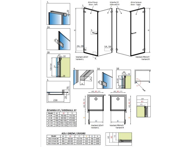 Купить Душевой уголок Radaway Arta KDJ I 90 x 70 см, левая дверь, стекло прозрачное, профиль хром+