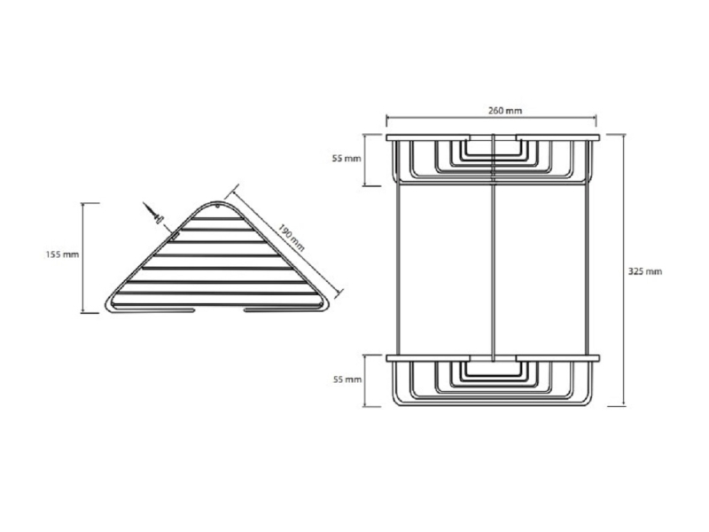 Купить Полка Bemeta Cytro 102308132 19.5 x 19.5 x 27 см угловая