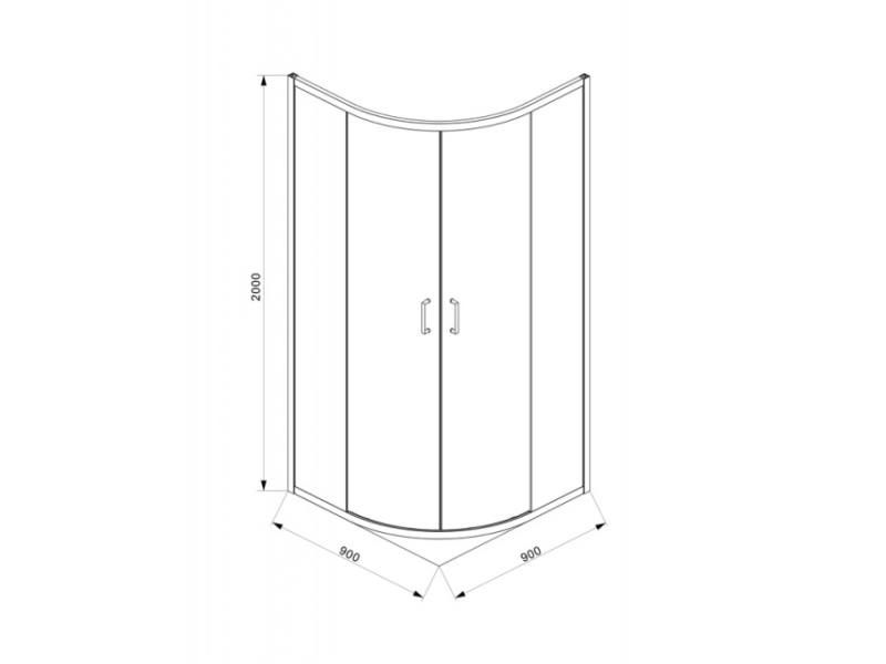 Купить Душевой уголок Bravat Blackline BS090.1201B 90 x 90 x 200 см четверть круга, черный