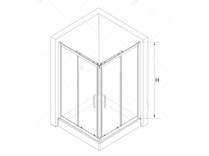 Купить Душевой уголок RGW CL-34 В 32093400-14 100 х 100 см, дверь раздвижная, стекло прозрачное, черный