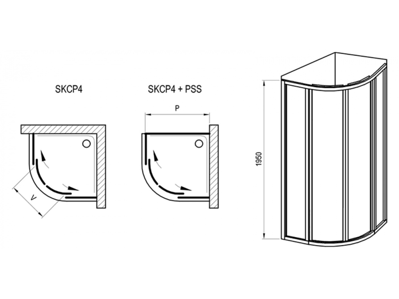 Купить Душевой уголок Ravak Supernova SKKP4-90, профиль белый, витраж транспарент, 3117O102Z1