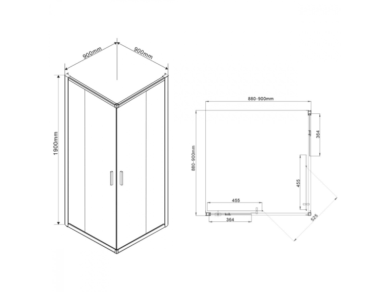 Купить Душевой уголок Vincea Garda VSS-1G900CL, 900-900 хром, стекло прозрачное, квадратный, дверь раздвижная