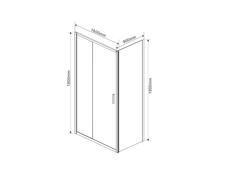 Купить Душевой уголок Vincea Garda VSR-1G9015CH, 150 x 90 см, прямоугольный, дверь раздвижная, стекло шиншилла, хром