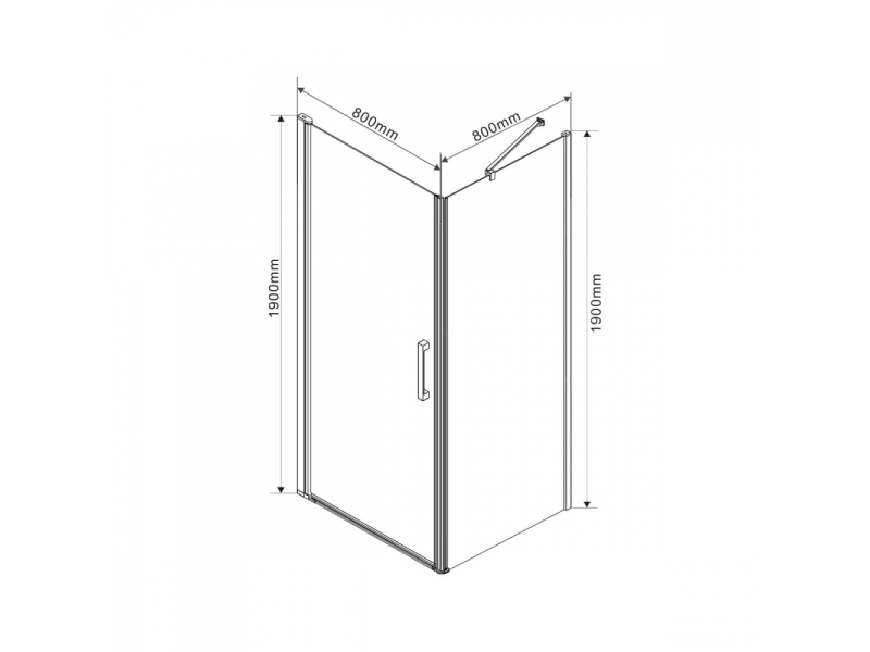 Купить Душевой уголок Vincea Orta VSR-1O8080CL, 80 x 80 см, квадратный, дверь распашная 1 створка, стекло прозрачное, хром