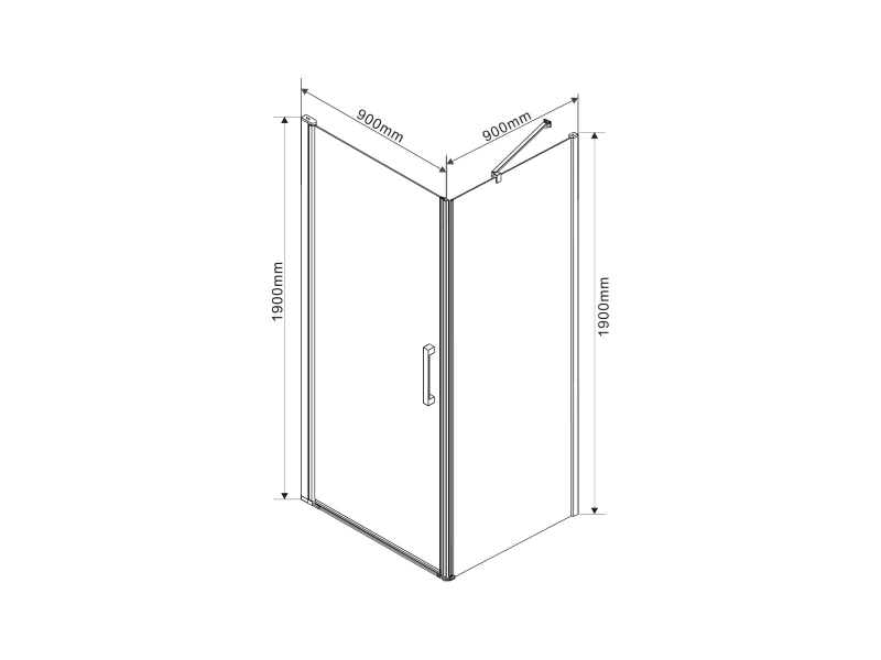 Купить Душевой уголок Vincea Orta VSR-1O9090CH-L/R, 90 x 90 см, квадратный, дверь распашная 1 створка, стекло шиншилла, хром