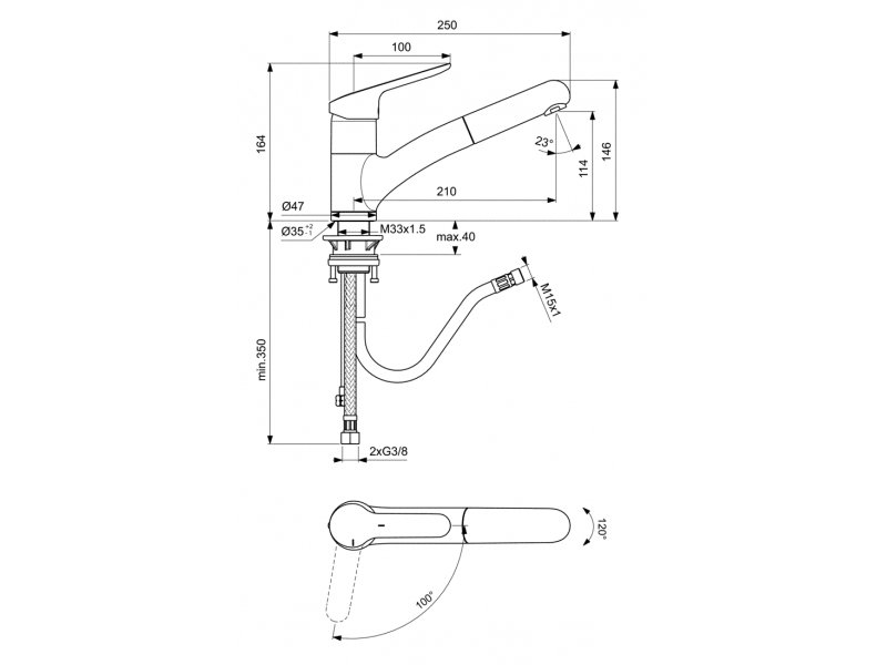 Купить Смеситель Ideal Standard Ceraflex для кухонной мойки, хром, BC143AA