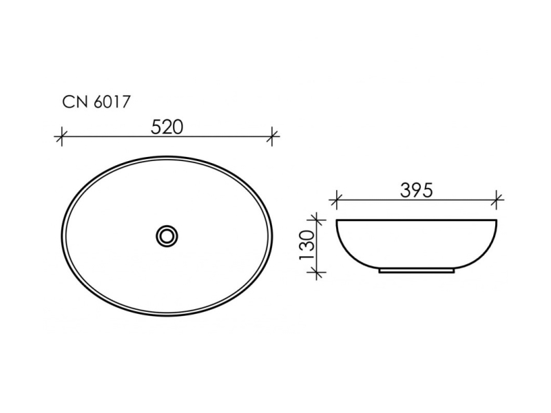 Купить Раковина Ceramica Nova Element 52 x 39.5 x 13 см, накладная, тёмный антрацит матовый, CN6017MDH