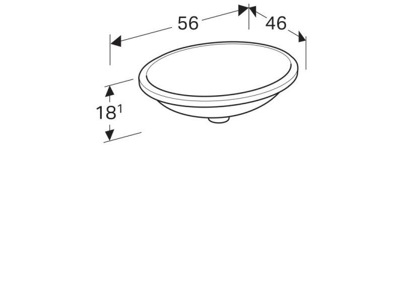 Купить Раковина Geberit Variform 500.754.01.2, 56 x 46 см, белая