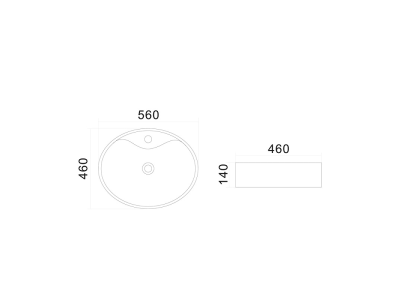 Купить Раковина Am.Pm Universal, 56 см, накладная, фарфор, белый глянцевый, C8FC1X056GWOV