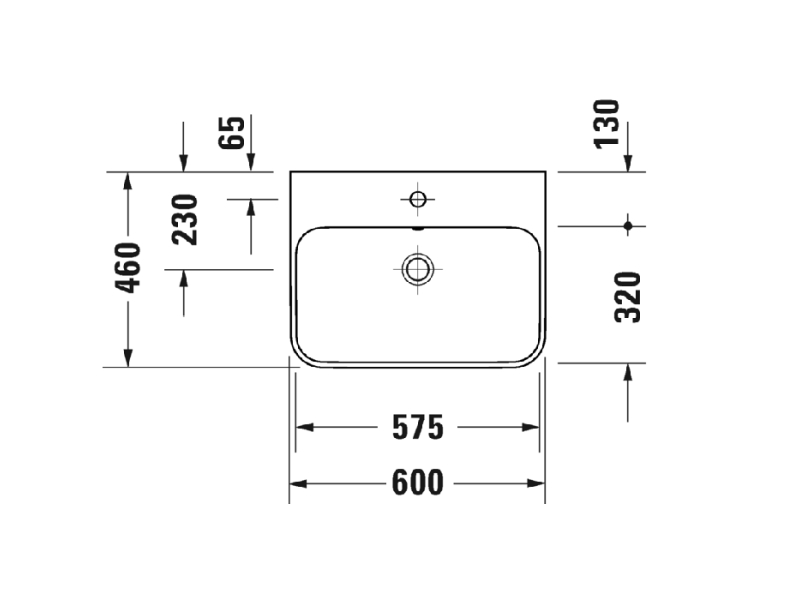 Купить Раковина Duravit Happy D.2 Plus 2360606100 60 x 46 см, антрацит матовый/белый