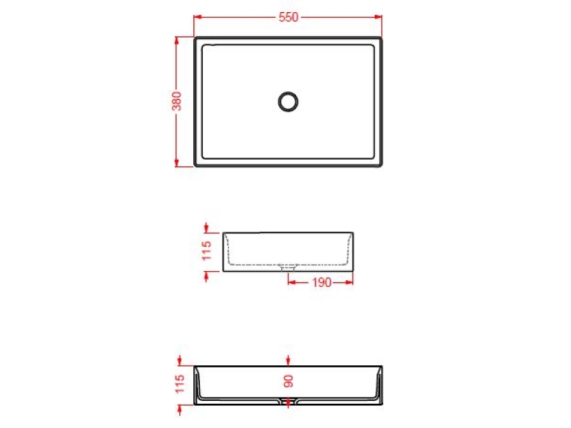 Купить Раковина ArtCeram Scalino 55 SCL002 01 00, накладная, цвет белый глянцевый, 55 х 38 х 11,5 см