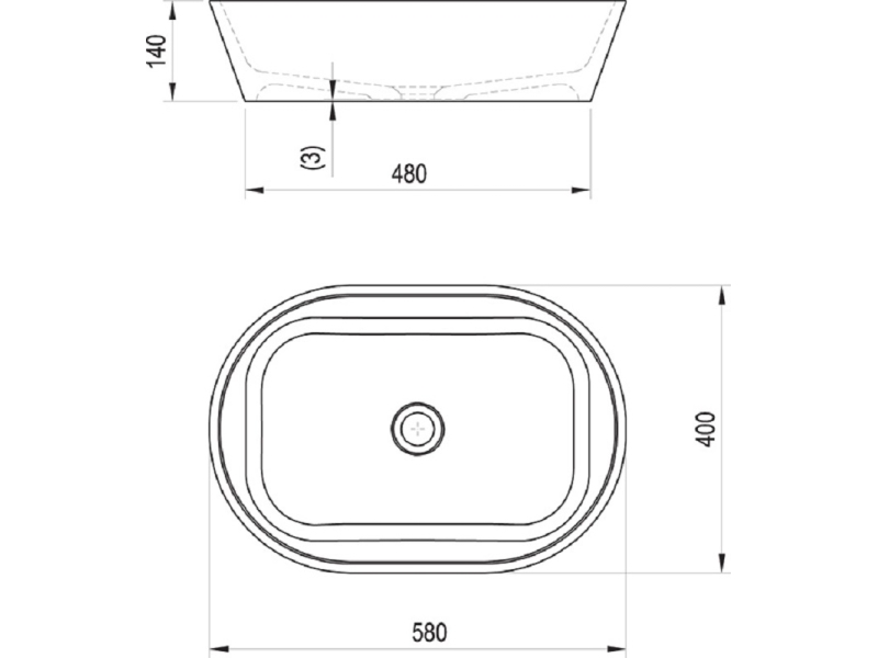 Купить Раковина Ravak Solo, 58 х 40 см, цвет белый, XJX01358000