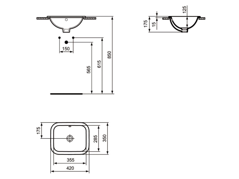 Купить Раковина Ideal Standard Connect 42 см, белый, E505501