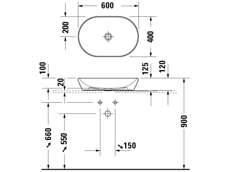 Купить Раковина накладная Duravit D-Neo 60 х 40 см, белая, 2372600070