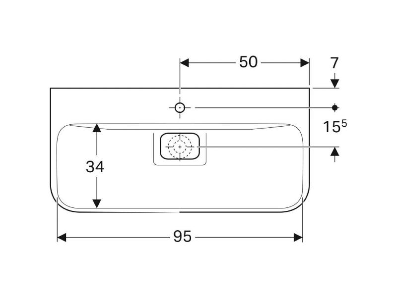 Купить Раковина Geberit myDay 125400600, 100 х 48 см, белая