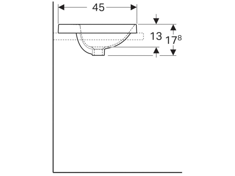 Купить Раковина Geberit Variform 500.722.01.2, 55 x 45 см, белая