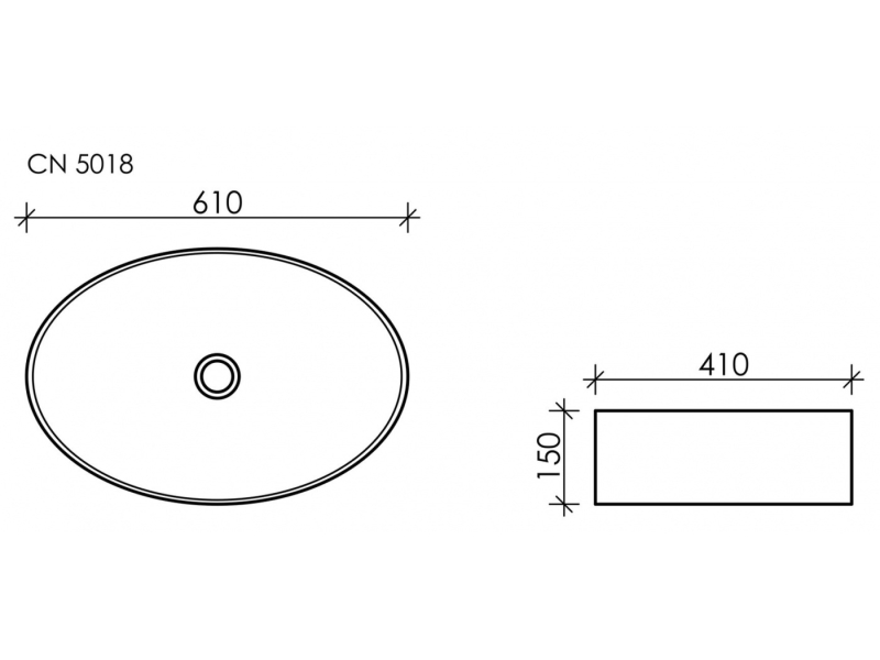 Купить Раковина Ceramica Nova Element CN5018 61 x 41 x 15 см, накладная, овальная, без перелива