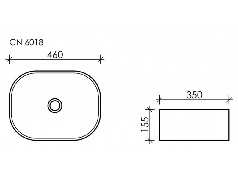 Купить Раковина Ceramica Nova Element CN6018 46 х 35 х 15.5 см, накладная, овальная, без перелива