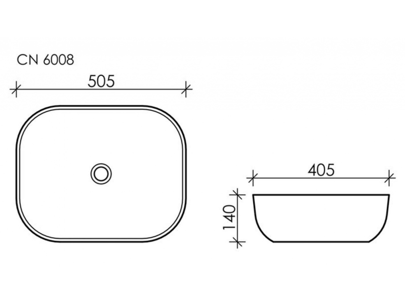 Купить Раковина Ceramica Nova CN6008 50.5 x 40.5 x 14 см, накладная, прямоугольная, без перелива