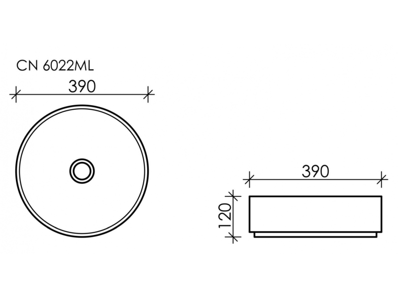 Купить Раковина Ceramica Nova Element CN6022ML 39 x 39 x 12 см, накладная, круглая, без перелива