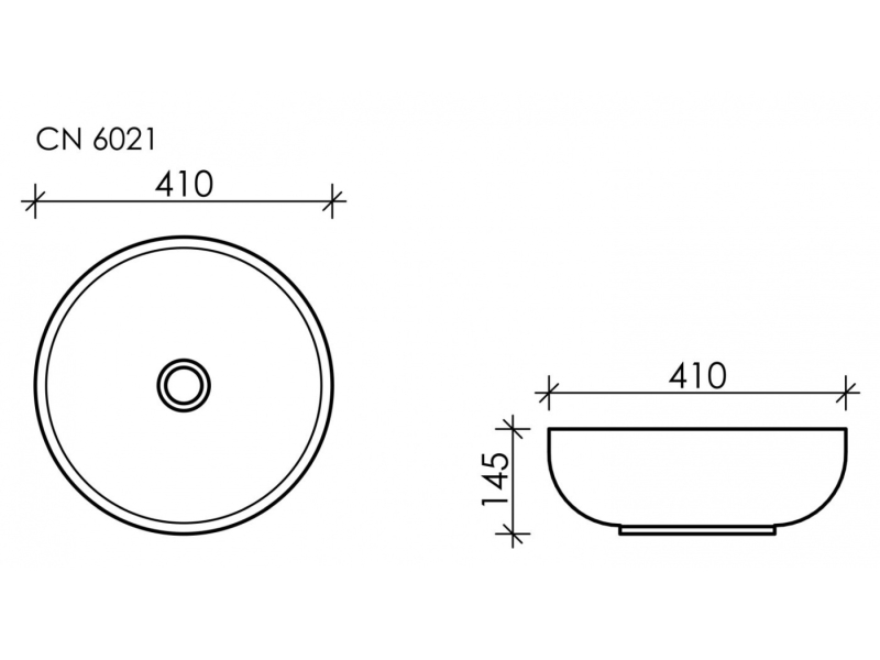 Купить Раковина Ceramica Nova Element CN6021, 41 x 41 x 14.5 см, накладная, круглая, без перелива