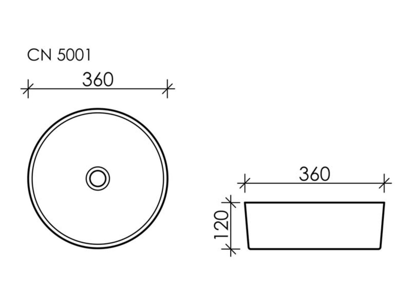 Купить Раковина Ceramica Nova CN5001 36 x 36 x 12 см накладная, круглая, без перелива