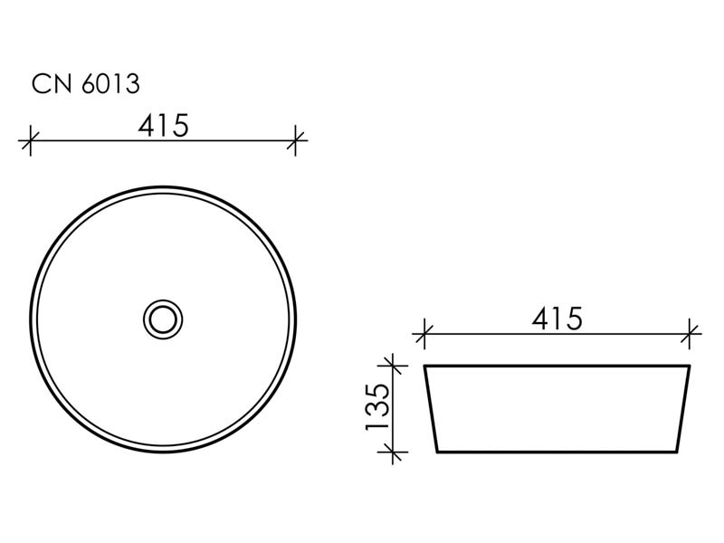 Купить Раковина Ceramica Nova CN6013 41.5 x 41.5 x 13.5 см, накладная, круглая, без перелива