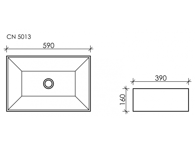 Купить Раковина Ceramica Nova Element CN5013 59 x 39 x 16 см, накладная, прямоугольная, без перелива