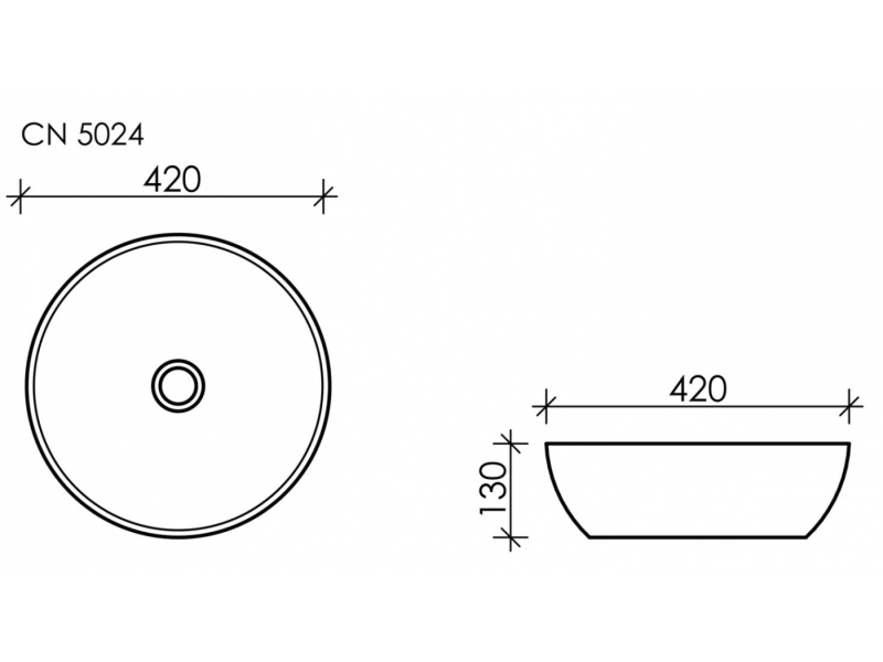 Купить Раковина Ceramica Nova Element CN5024 42 x 42 x 13 см, накладная, круглая, без перелива