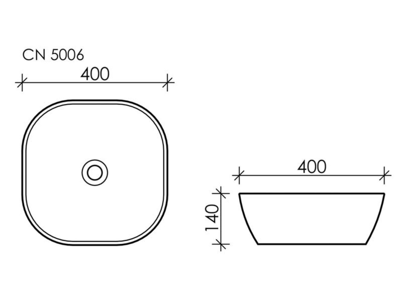 Купить Раковина Ceramica Nova CN5006 40 x 40 x 14 см, накладная, квадратная, без перелива