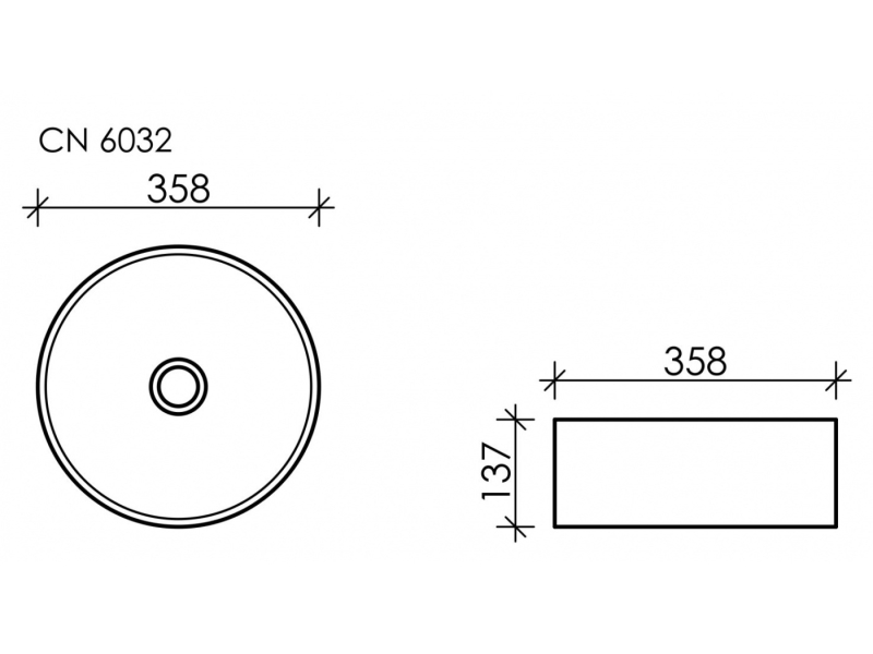 Купить Раковина Ceramica Nova Element CN6032 35.8 x 35.8 x 13.7 см, накладная, круглая, без перелива