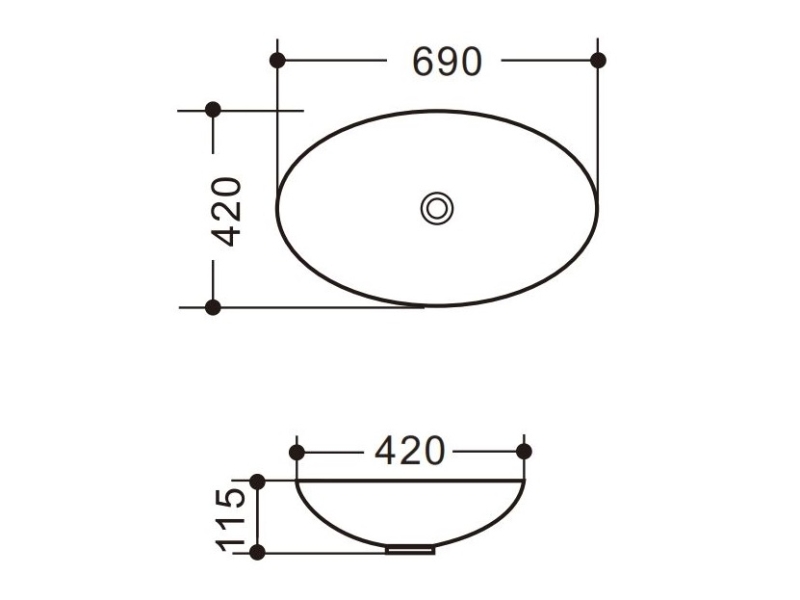 Купить Раковина Art&Max 70 см накладная, белый, AM5273-W