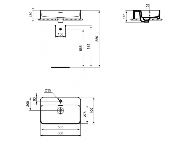 Купить Раковина Ideal Standard Strada II Vessel 60 см, белый, T299801