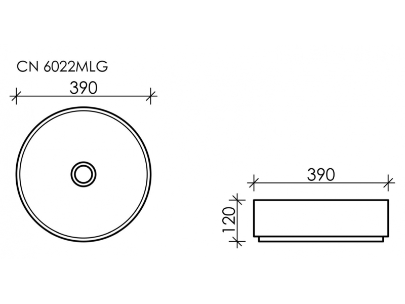 Купить Раковина Ceramica Nova Element CN6022MLG 39 x 39 x 12 см, накладная, круглая, без перелива