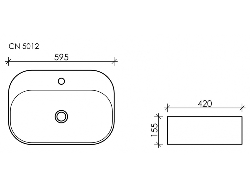 Купить Раковина Ceramica Nova Element CN5012 59.5 x 42 x 15.5 см, накладная, овальная, без перелива