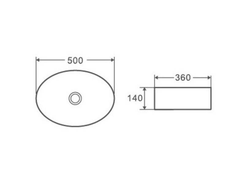 Купить Раковина D&K Matrix 50 х 36 см, накладная, цвет белый глянцевый, DT1390316