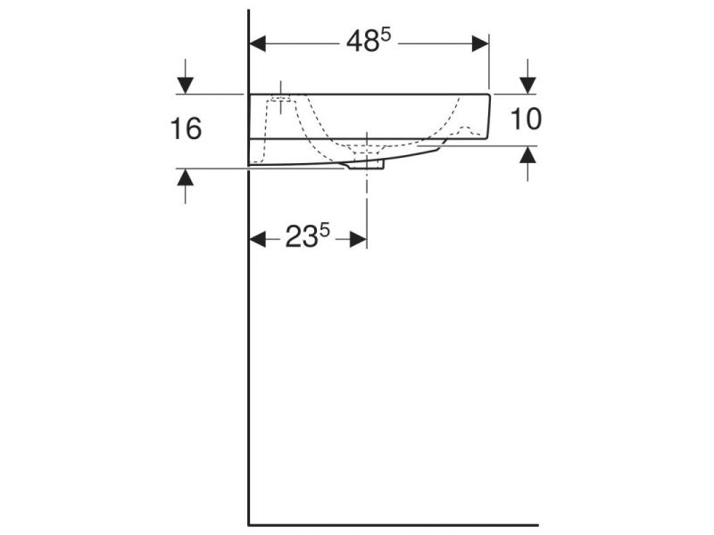 Купить Раковина Geberit iCon 124020000, 120 х 48,5 см, с переливом по центру, 2 отверстия под смесители, белая