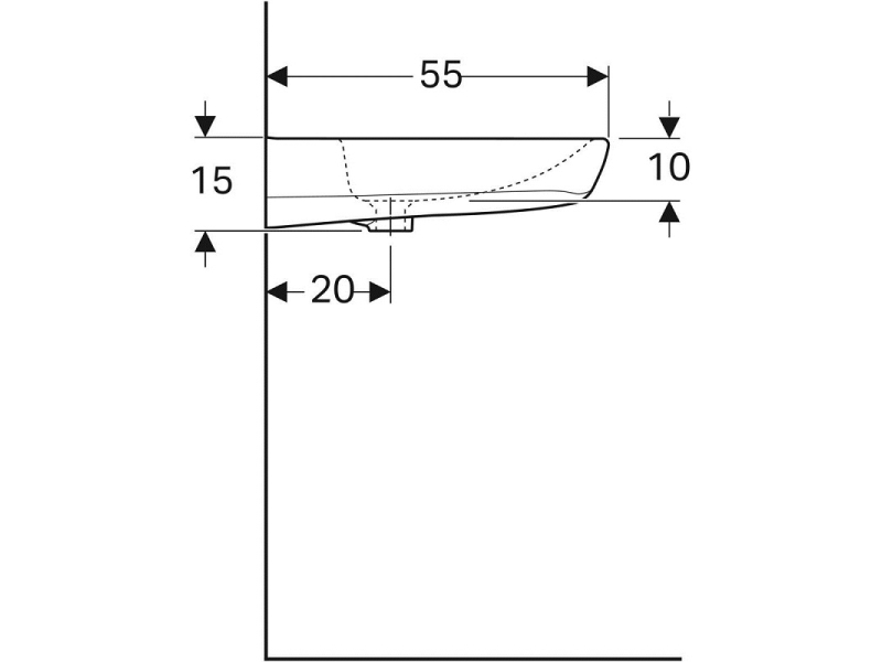 Купить Раковина Geberit Renova Comfort, 65 х 55 см, белая, 258565000