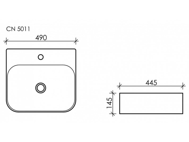 Купить Раковина Ceramica Nova Element CN5011 49 x 44.5 x 14.5 см, накладная, прямоугольная, с переливом