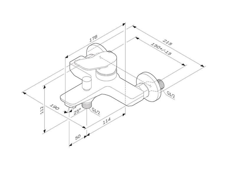 Купить Смеситель Am.Pm X-Joy F85A10033, для ванны и душа, белый матовый