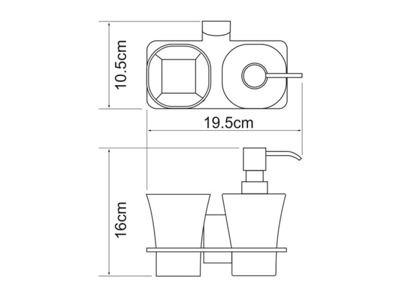 Купить Держатель стакана и дозатора WasserKRAFT Leine, K-5089