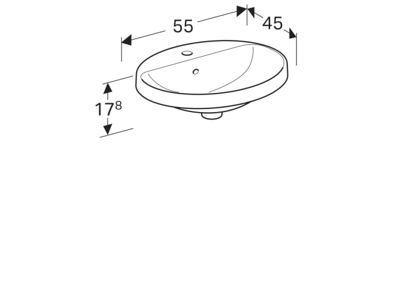 Купить Раковина Geberit Variform 500.720.01.2 55 x 45 см овальная, с переливом, с отверстием под смеситель