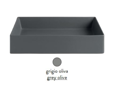Раковина ArtCeram Scalino 55 SCL002 15 00, накладная, цвет grigio olive (серая оливка), 55 х 38 х 11,5 см