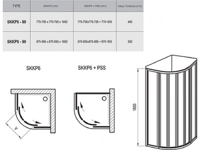 Купить Душевой уголок Ravak Supernova SKKP6-80, профиль белый, витраж грейп, 32040100ZG