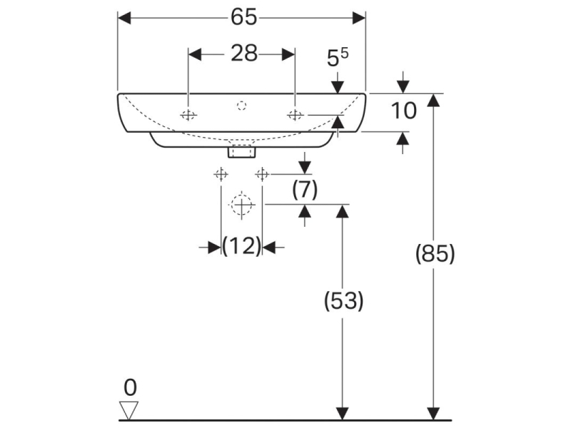 Купить Раковина Geberit Smyle 500.230.01.1, 65 х 48 см, белая