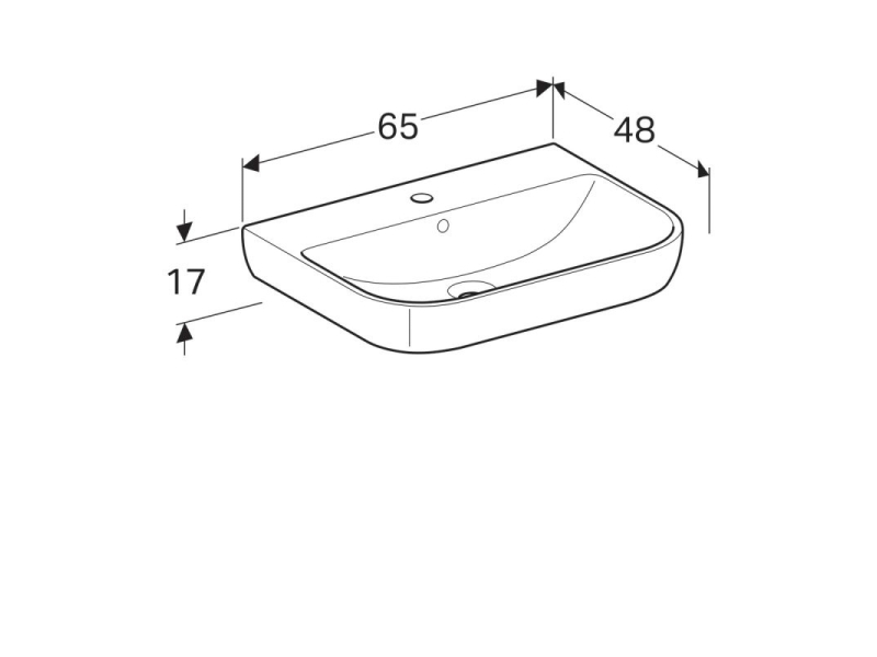 Купить Раковина Geberit Smyle 500.230.01.1, 65 х 48 см, белая